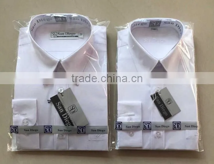 Men handsome white lumi dark T/C dress shirt 2015