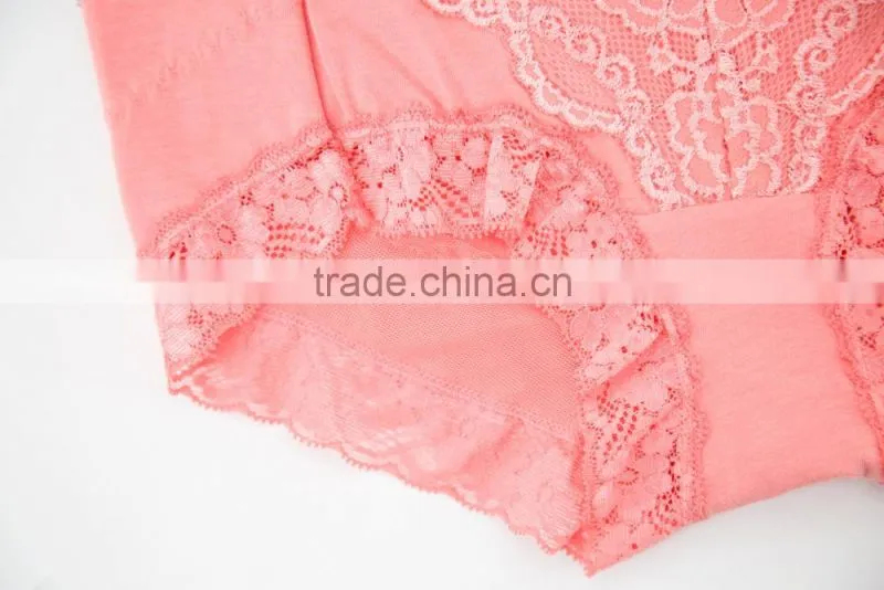 Custom Best Quality 95% Cotton 5% Spandex with Lace Sexy Fancy Woman Underwear