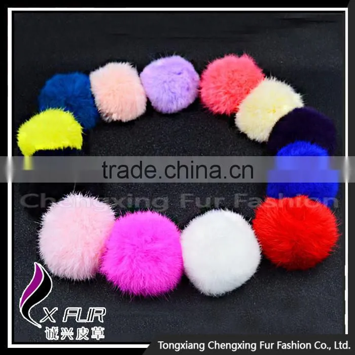 CX-A-23 2016 New Fashion Gray and white Rabbit Fur Ball Pom Poms