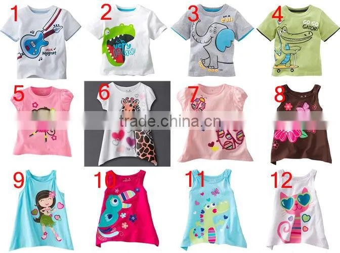 fashion girls sleeveless cartoon t-shirts children's blue with little girls princess tops