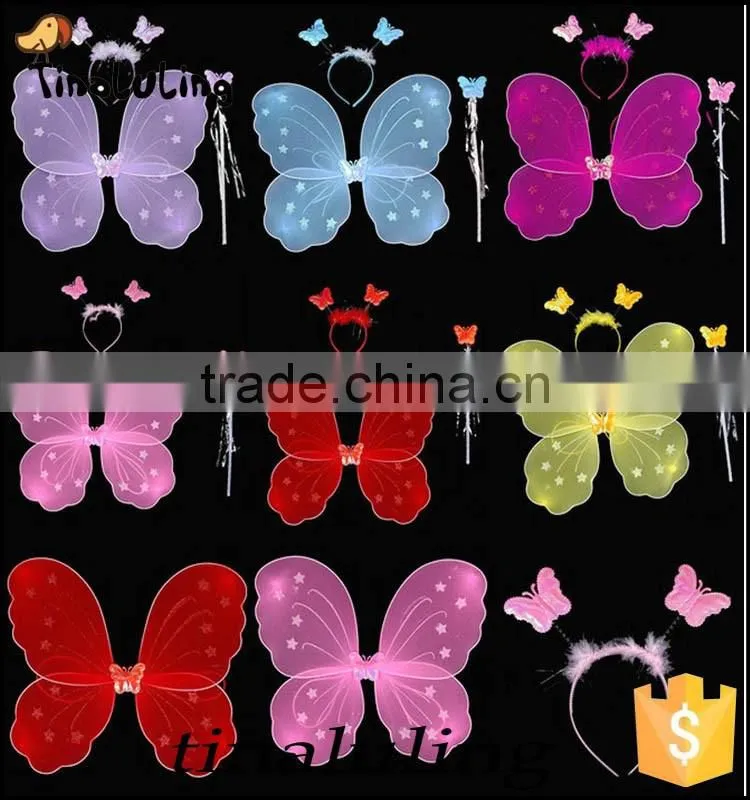 cheap single nylon butterfly fairy wings for party decorations