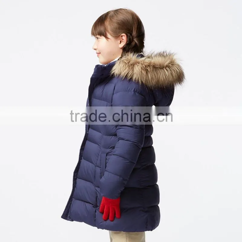 Girls Fake Fur Hood Warm Padded Coat
