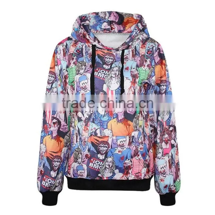 100% Polyester Cheap Wholesale 3D Sublimation Graphic Pullover Oversized Hoodie