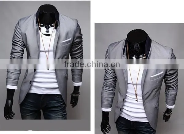 Mens Korean slim fit fashion blazer Suit Jacket black gray red size M to 2XL Male blazers Mens coat Wedding dress