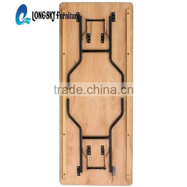 high quality plywood folding long table/plywood rectangular banquet table