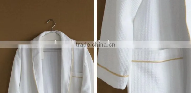 100 Cotton White Adult Waffle Bathrobe For Hotel