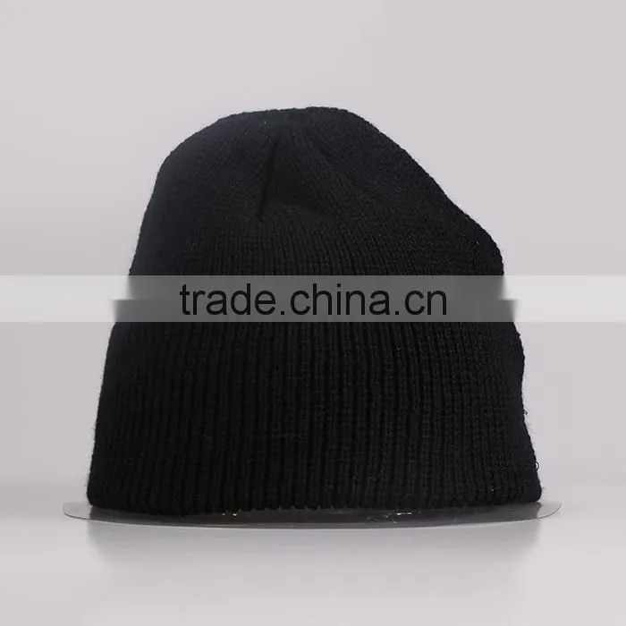 Wholesale Custom Winter Funky Free Polyester Fabric Knitted Beanie