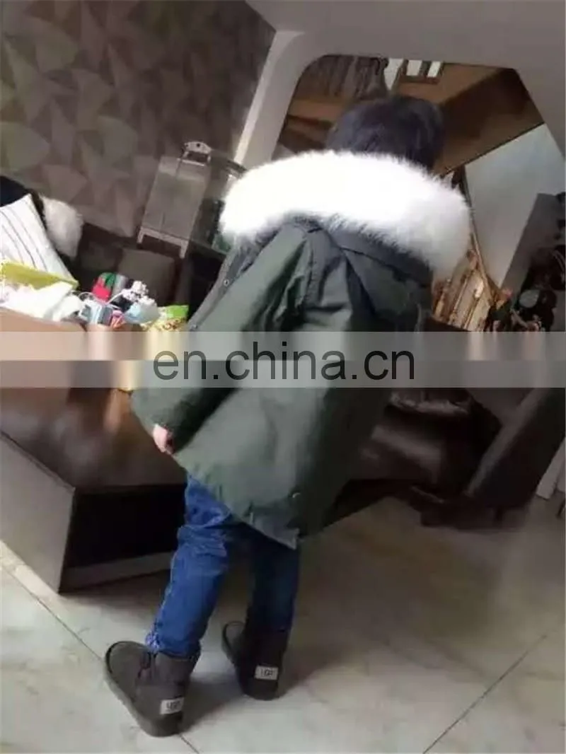High Quality Children's Garments Multicolor Real Rabbit Fur Lining European Cute Kids Fur Coat