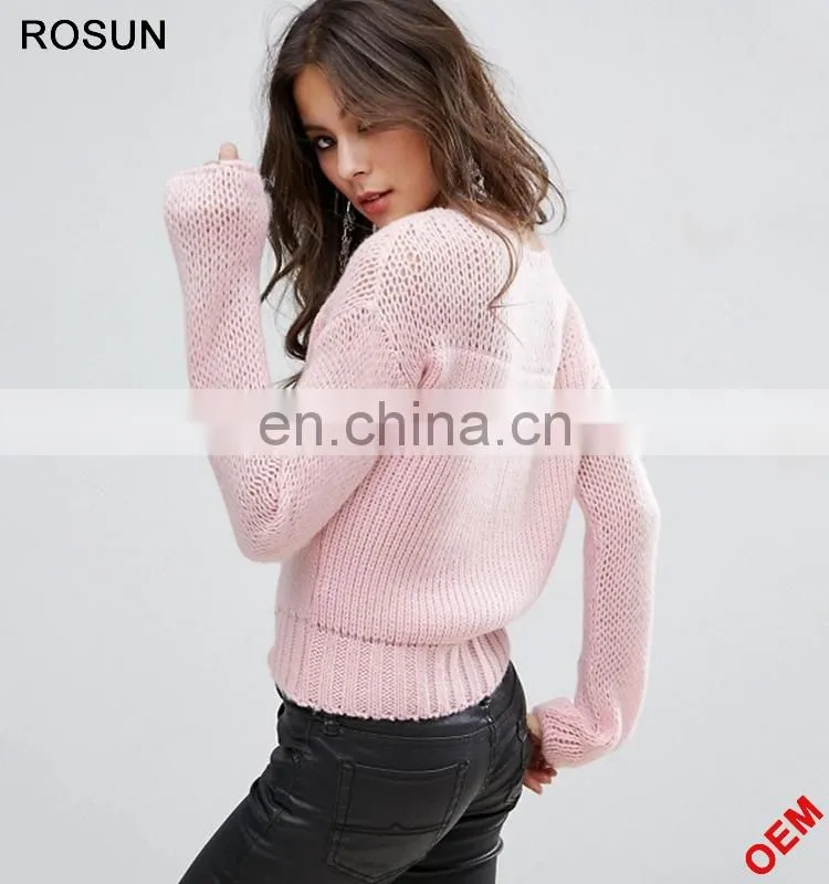 Ladies oversized Pullover Chunky Open Knit Sweater Jumper