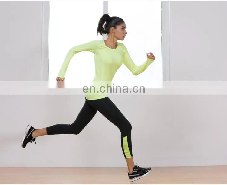 OEM Custom Long-sleeve Fitness Compression women Running Shirts