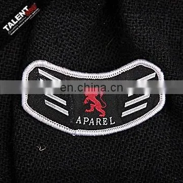 custom woven embroidered letters and numbers bordure badge patch for garment decoration