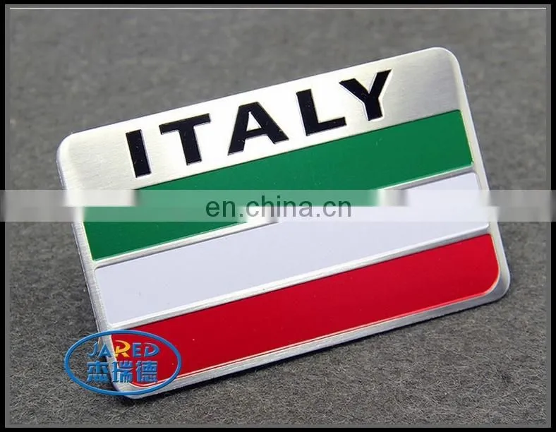 customized rectangle chrome abs car flag metal badge