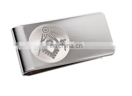 Masonic money clip with gold / silver tone