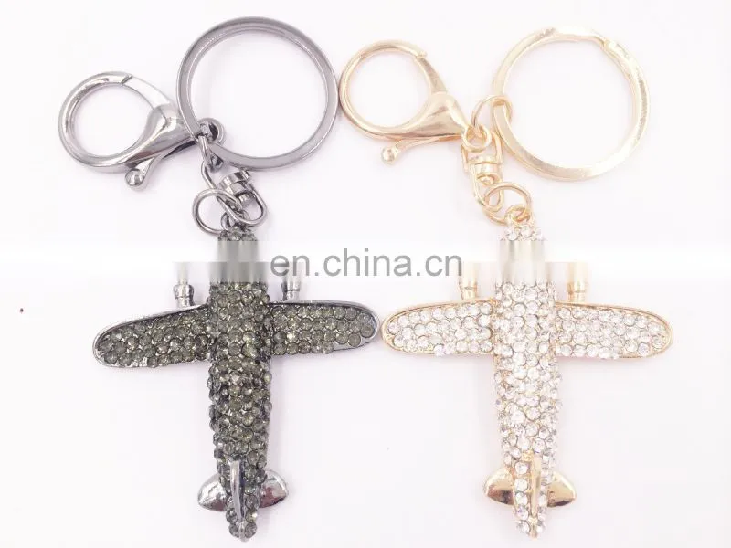 Fashion Aircraft Plane Shaped Metal Key Chain Keyring Styling Accessories Decoration