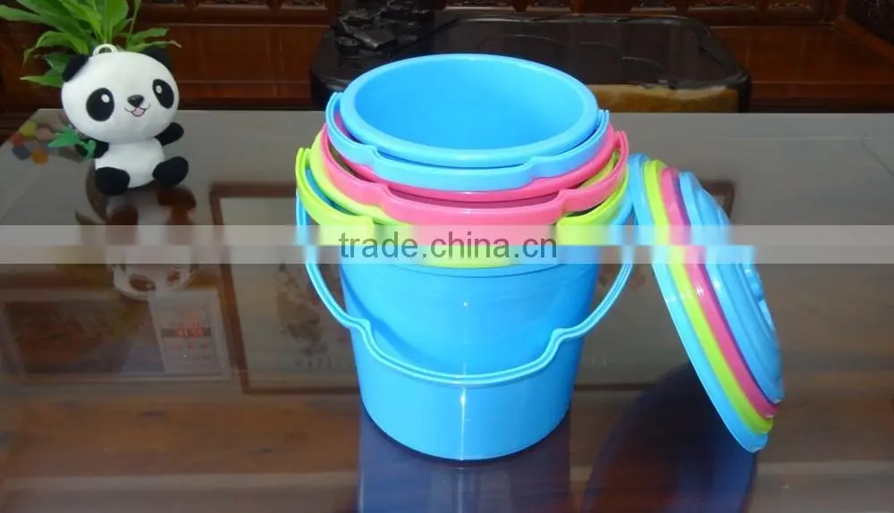3L round plastic bucket with lid, plastic barrel and pail