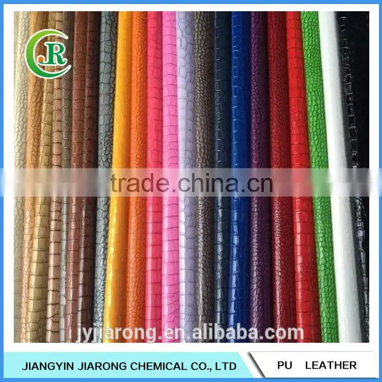 Crocodile Grain Artificial PU Leather Fabric for Bags