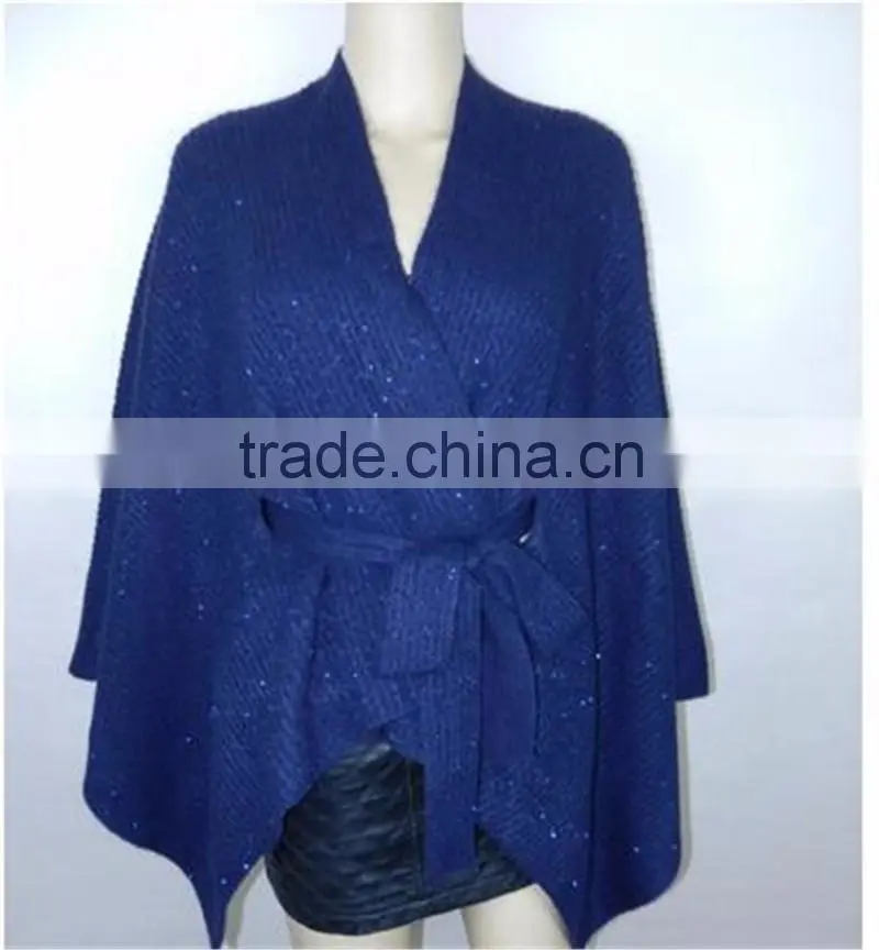 ladies women Fashion Blanket office Cashmere Pashmina & Wool knitted 2016 New Winter Warm Top Cape with belt