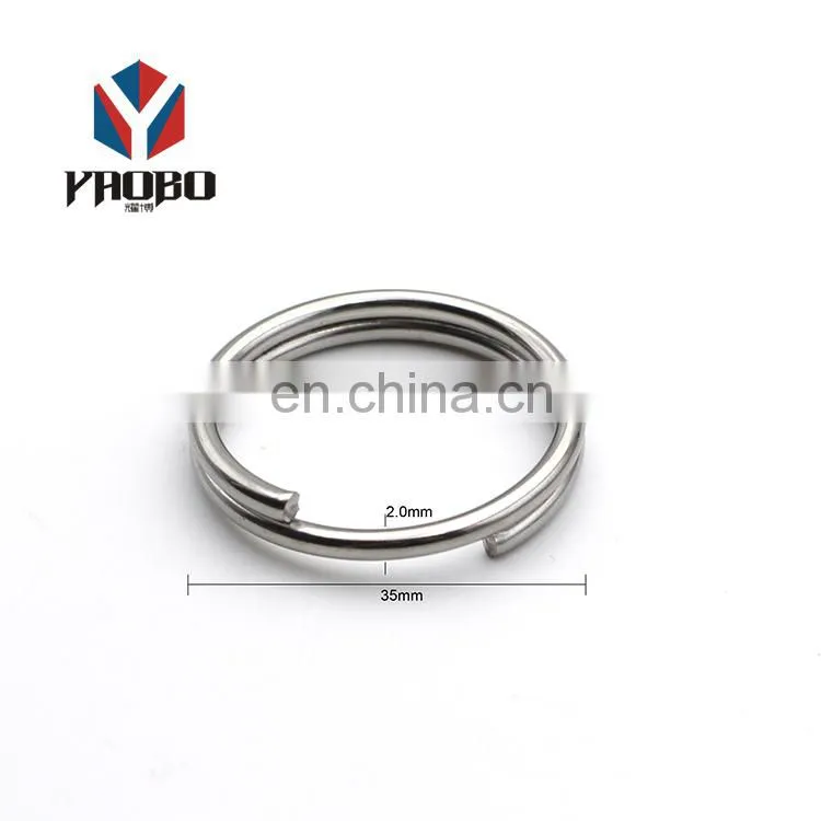 Quality Assuredc Size Metal Split Double Ring Keychain Logo Custom Ring For Bag
