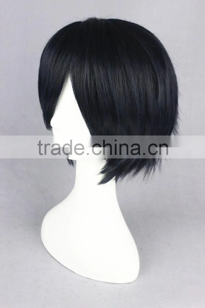 High Quality 35cm Short Straight Prince of Tennis Wig Chitose Senri Blue&Black Synthetic Anime Wig Cosplay Hair Wigs Party Wig