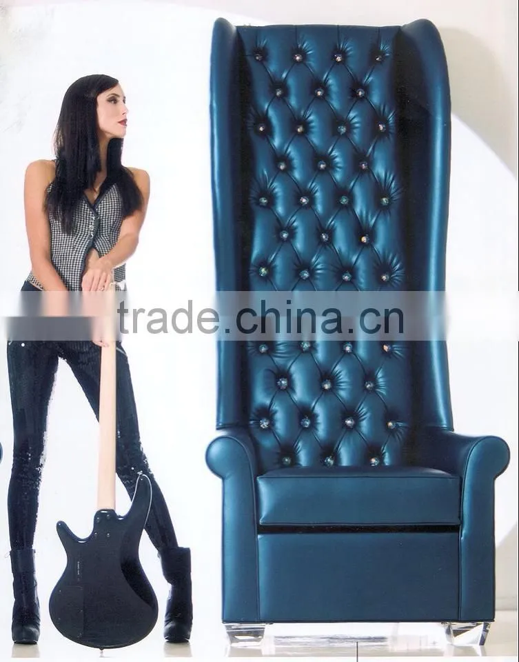 Fashion style hotel room leather high back chair