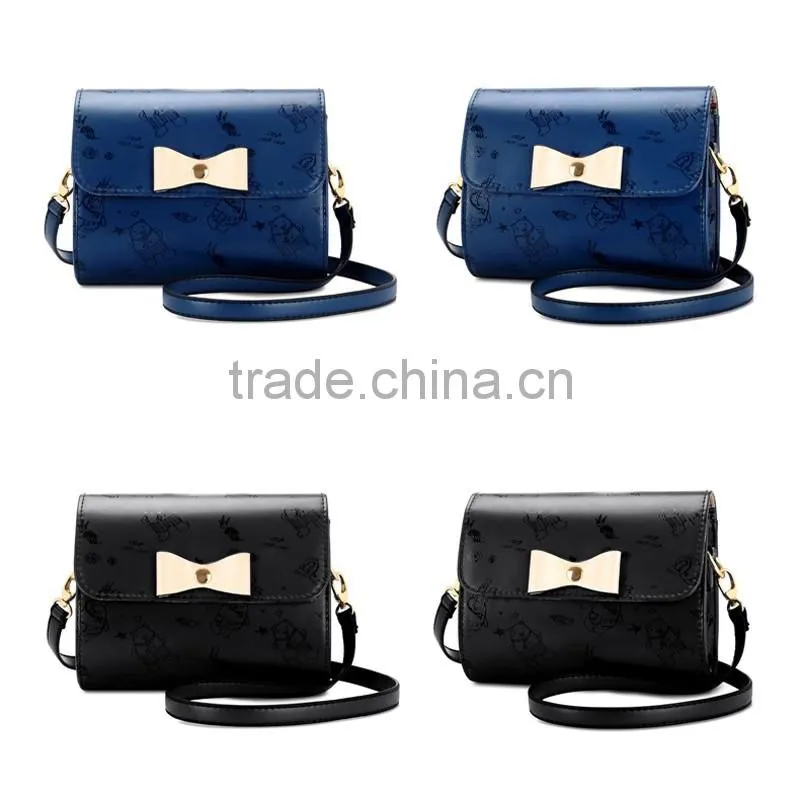 Lady red handbag bowknot shoulder bag women bags latest new design 4 color