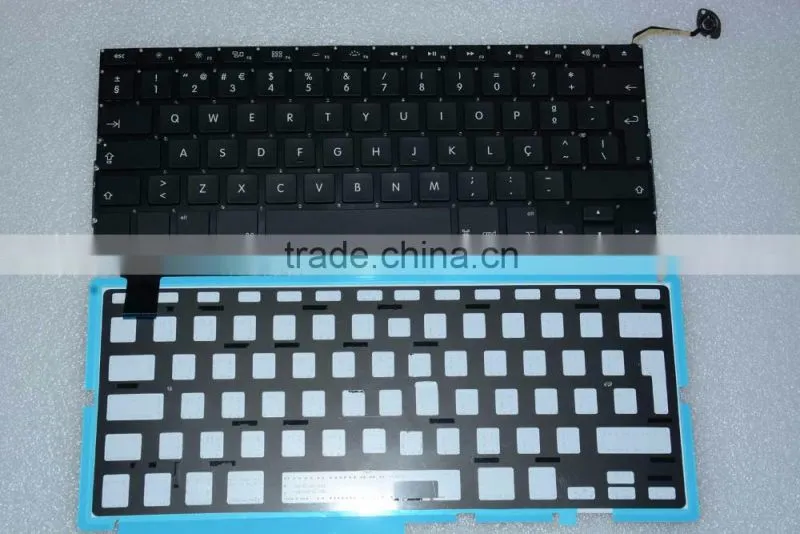 Portuguese Design Laptop keyboard Replacement LED Backlight Lighting For Macbook Pro A1286 2008-2012