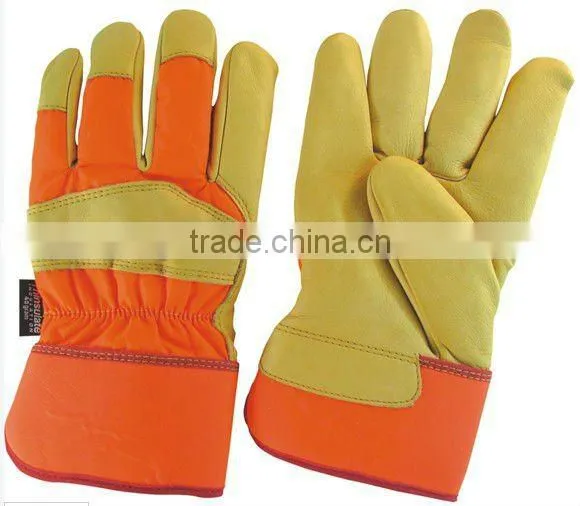 Yellow Cotton Lined Latex Coated Working Glove For Industrial