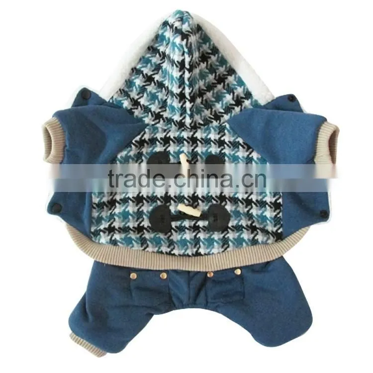 Nordic style plovers and down four feet warm blue dog clothing