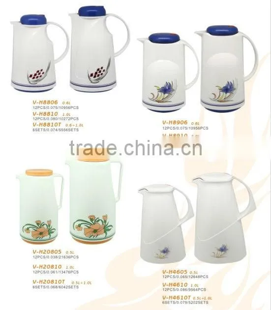 WHITE PLASTIC THERMOS BOTTLE SET