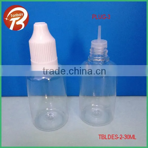 30ml pet bottle for e liquid nicotine bottles with short dropper&childproof cap
