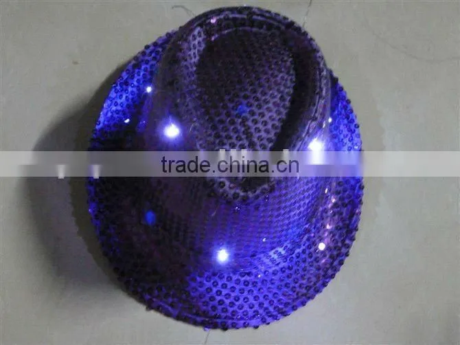 LED flshing paillette knight hats
