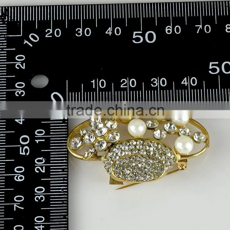 Wholesale Top Hat Crystal Brooch Pin with Pearl, Pearl Crystal Brooches, for wedding dress