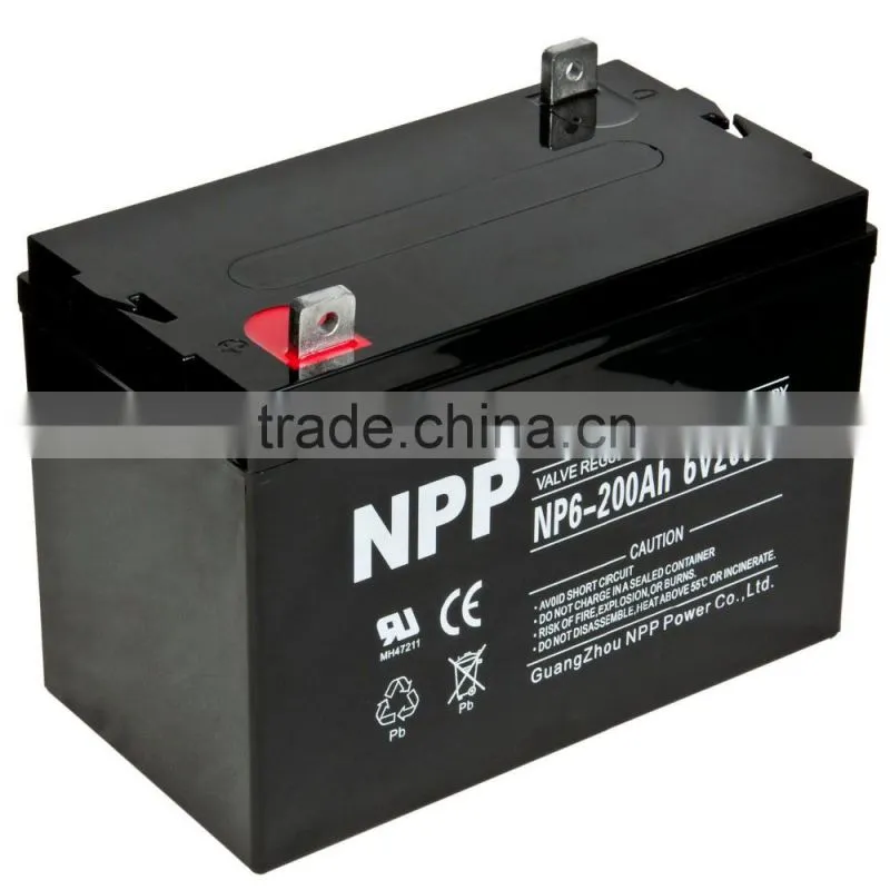 6v200ah high capacity solar battery for sunlight