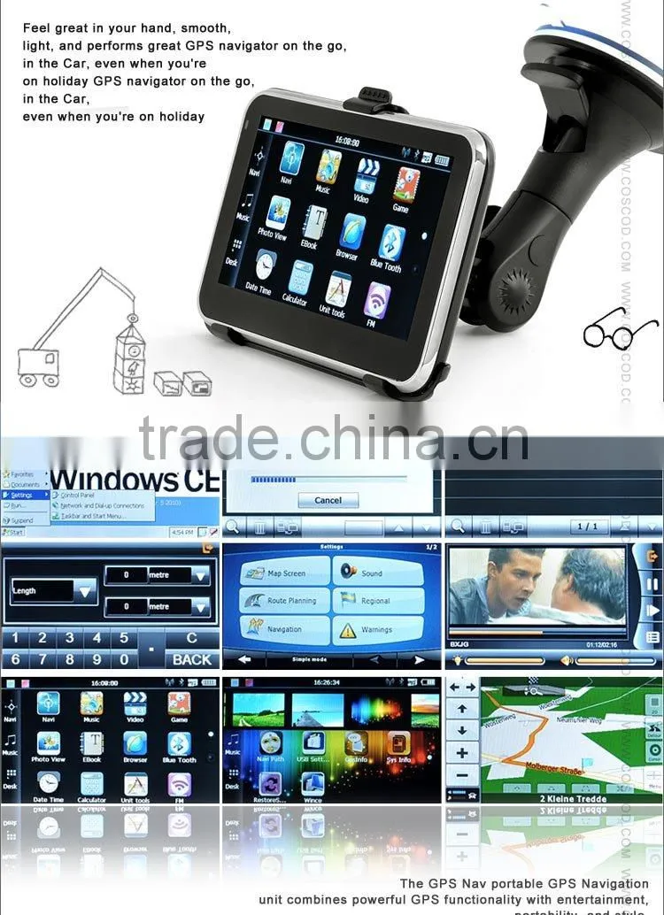 4.3 inch bluetooth gps