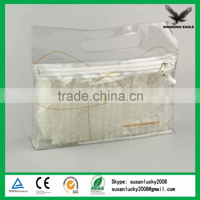 China Shanghai supplier hot sealing pvc cosmetic zipper bag