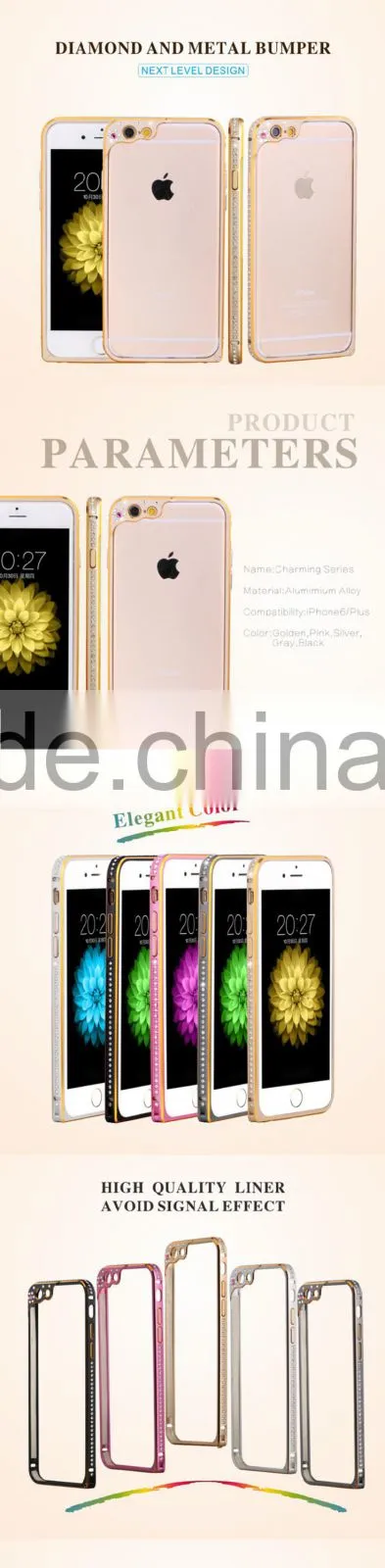 Crystal Diamond Metal Frame for iPhone 6