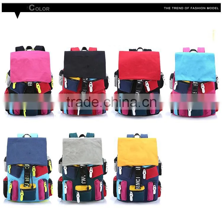 Fashion design canvas sports backpack/teenagers fashion sports backpack bag