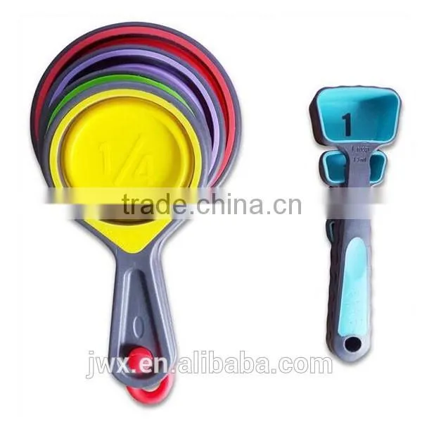 Convenient silicone measuring spoon with PP handle