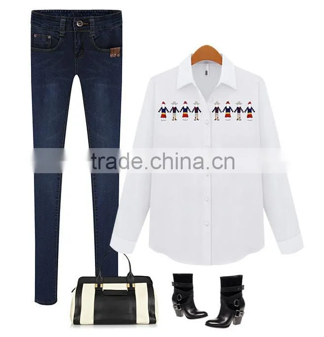 Best selling 2015 new style European style skinny jeans, fashion pencil jeans ladies pants,wholesale elastic women jeans