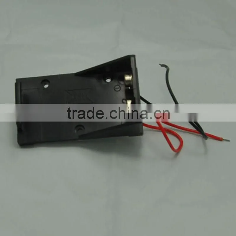 Battery holder for a 9V battery has 6 inch wires