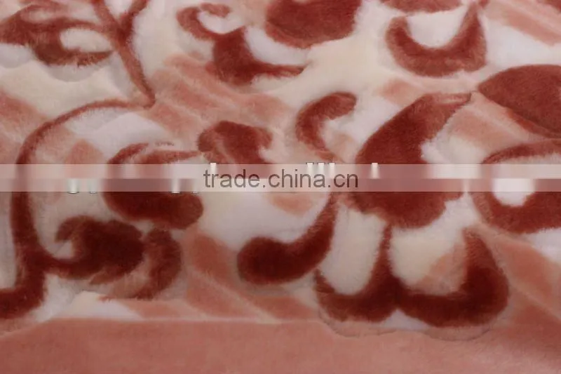 100% polyester printed and special carving raschel blanket 5kg