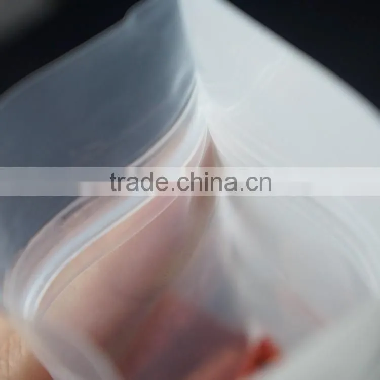 one side clear zipper 3 side seal bag with custom printing , custom size lamination bag