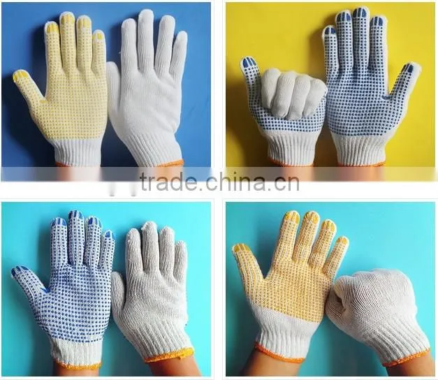 Safety protection working gloves with polka PVC dots