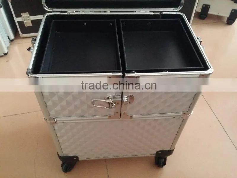 trolley vanity beauty box with 360 degree wheels