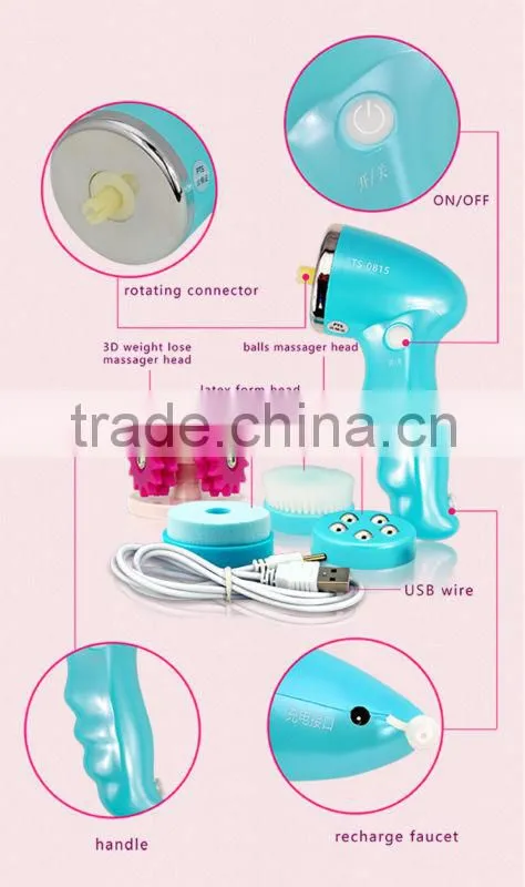 Rechargeable electronic skin cleansing brush