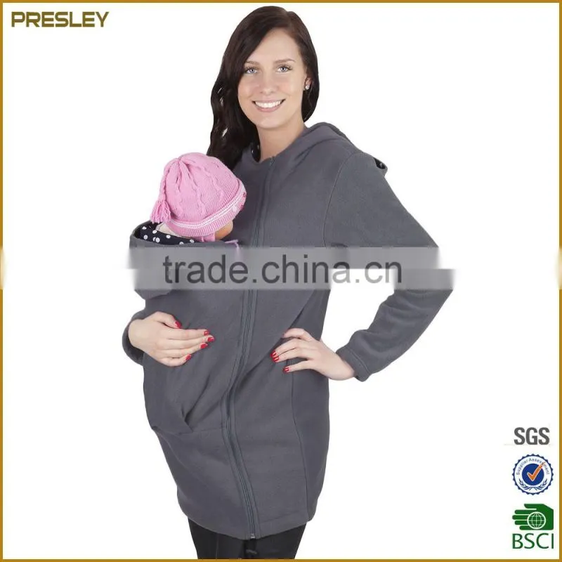 Customized Baby Laoding Fleece Hoodie Baby Carrier Fleece Hoodie Cover Baby wearing hoody, 3 in 1 function hoodie jacket