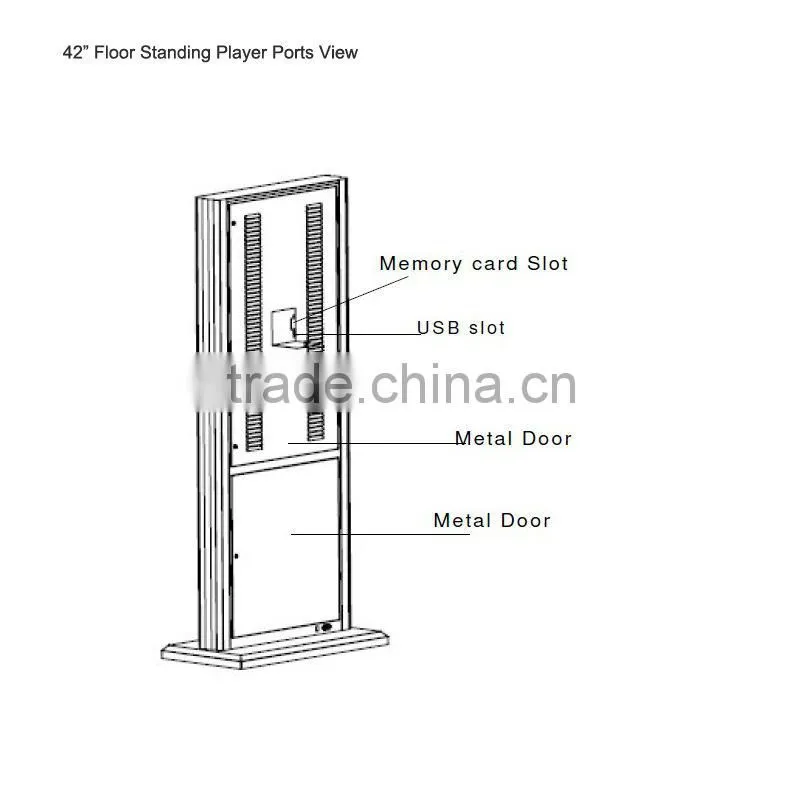 flintstone 42 inch floor digital signs, shopping mall advertising lcd screen, floor standing digital signage display