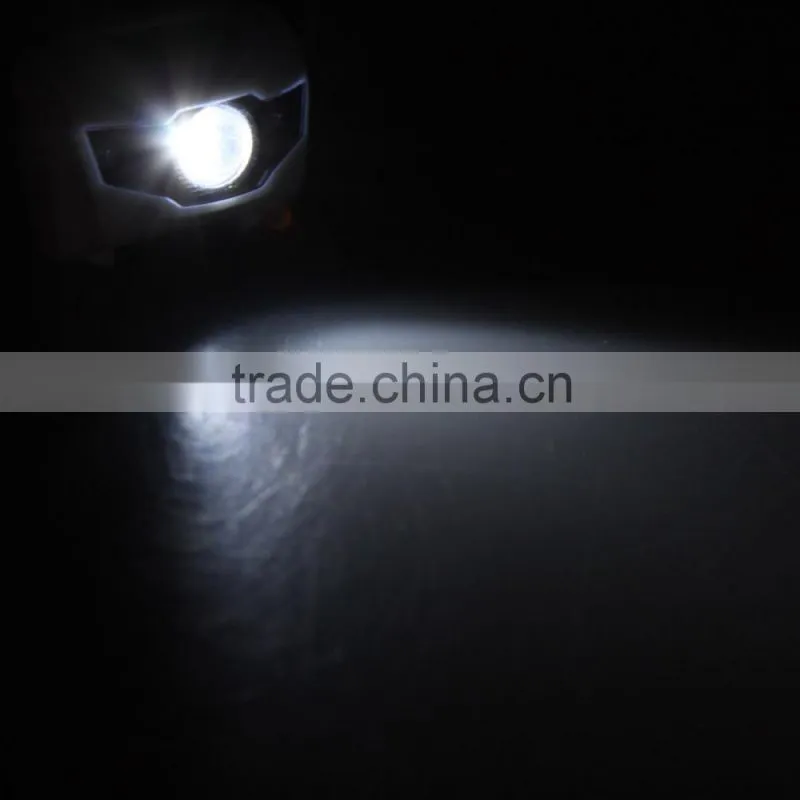 3W Ultra Bright Mini White LED Headlight Headlamp 3 Modes 2LED Red Flashlight for Outdoor