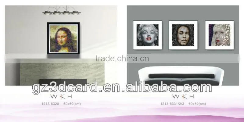 3D lenticular picture for Marilyn and Lady Gaga for living room