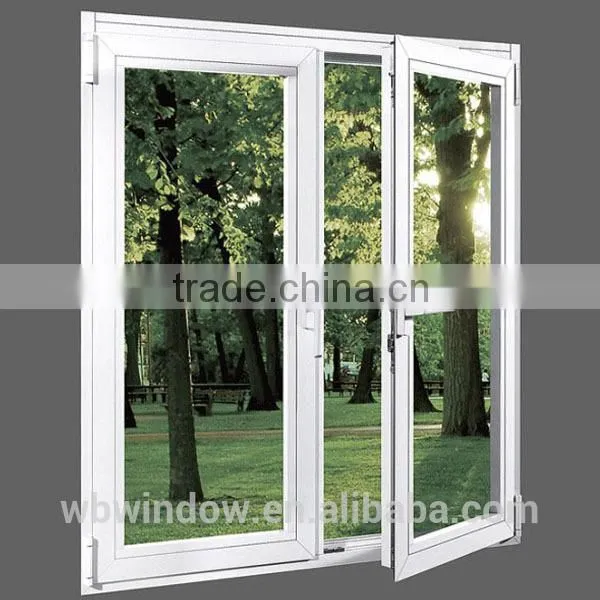 simple white UPVC side hung window,inward swing casement window,double hung window